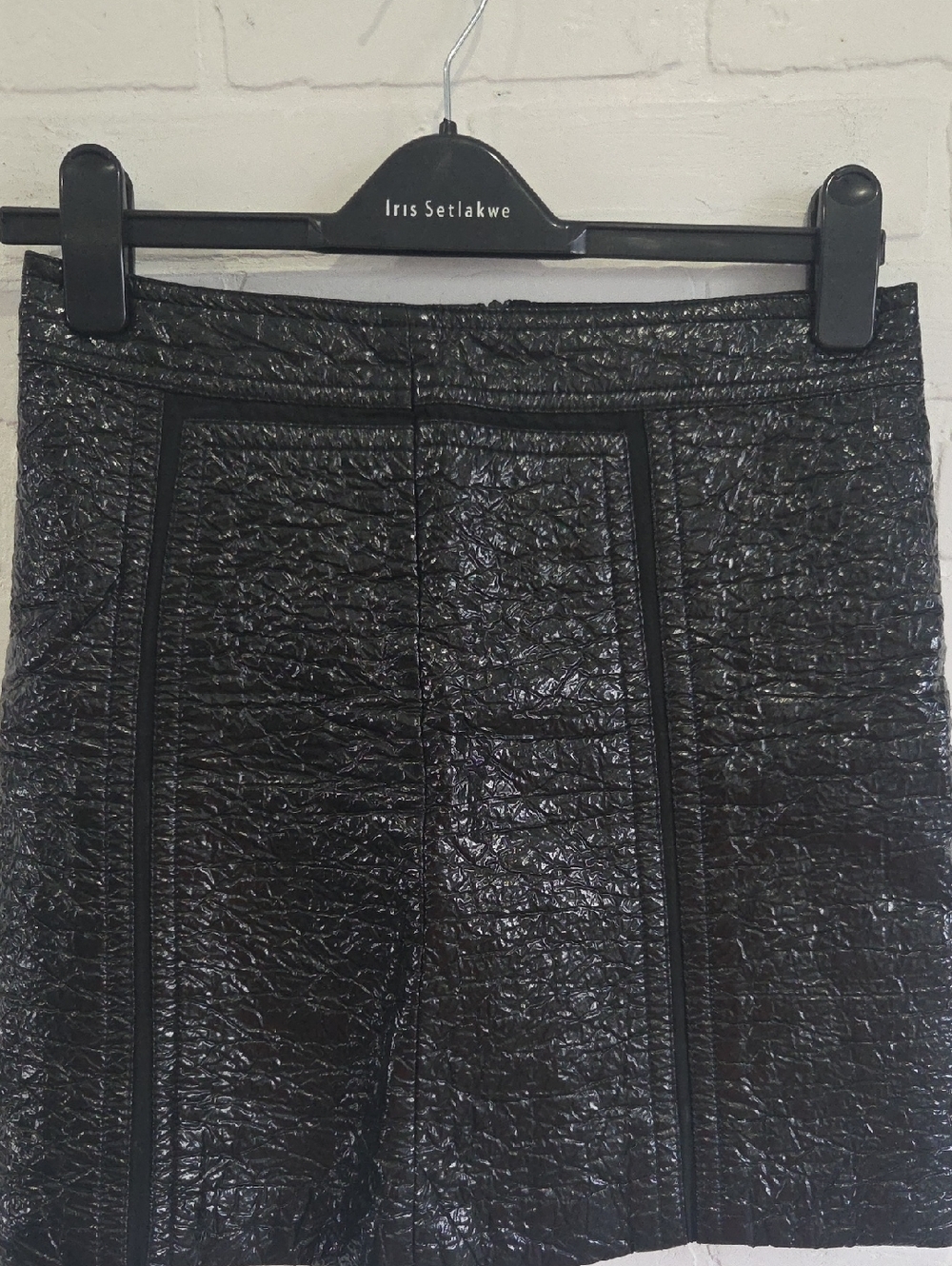 Adolfo Dominguez Black Textured Mini Skirt
